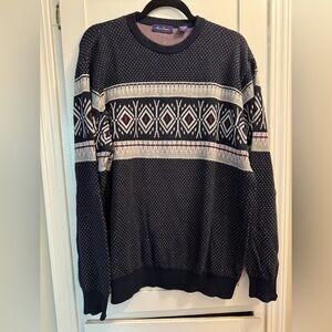 Vintage Alan Flusser Men's Cotton blue Large Sweater Size XL